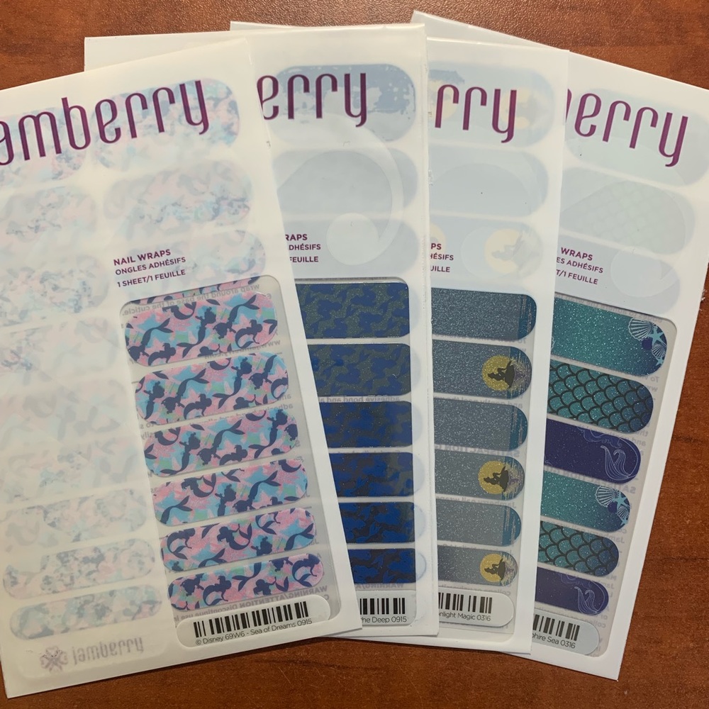 Jamberry Little Mermaid Set of 4 Full Sheets!